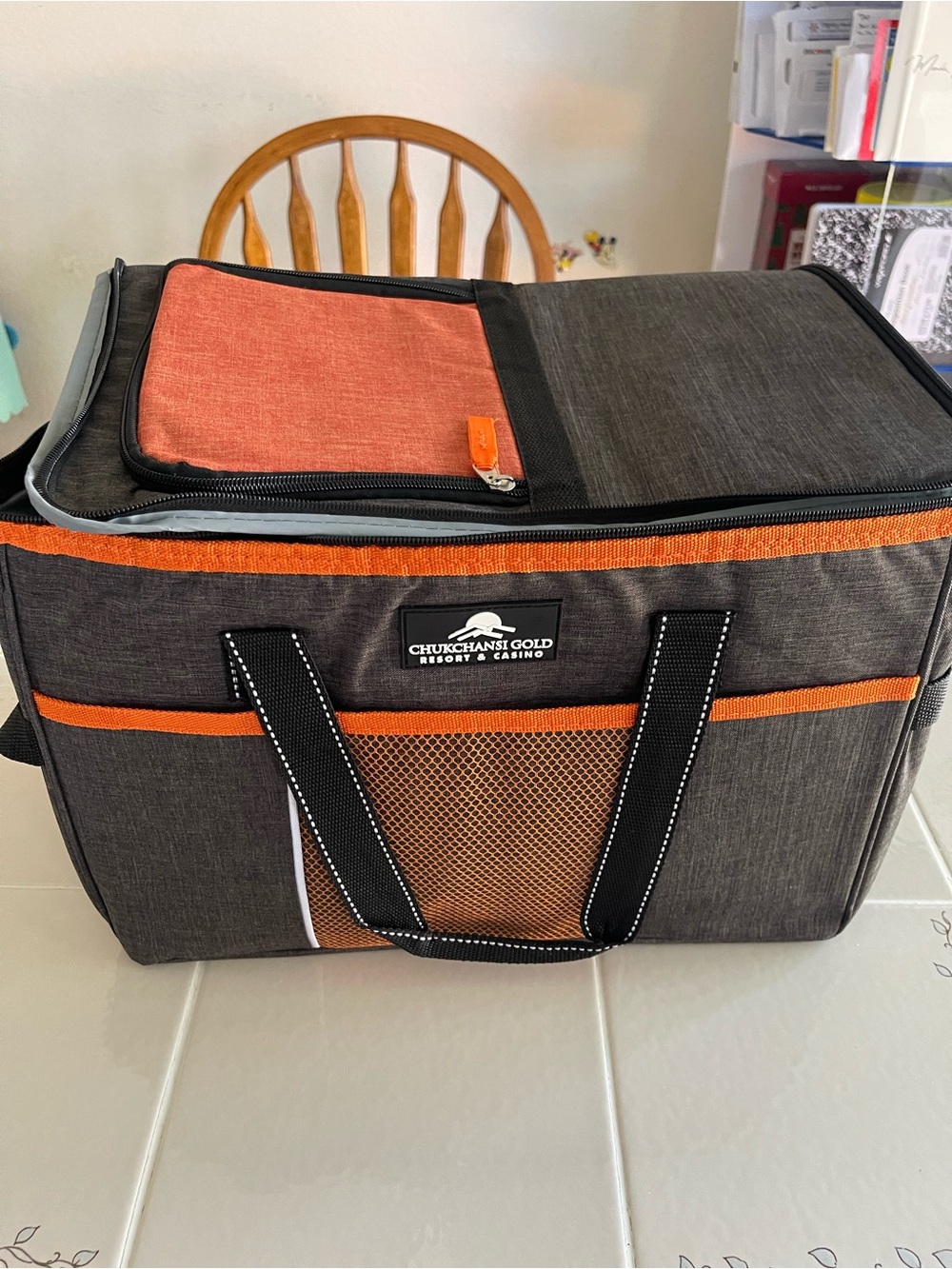 Chukchansi Gold Resort & Casino Gray + Orange Cooler Tote
